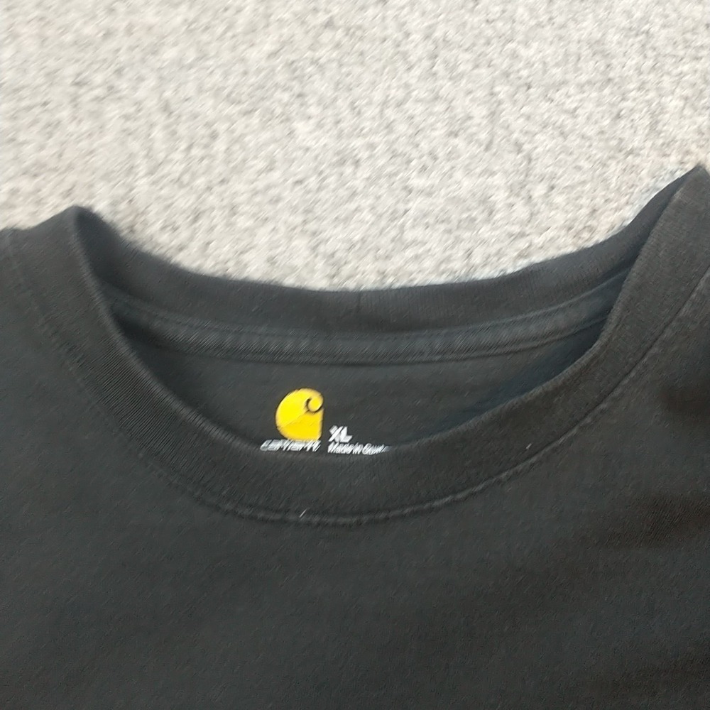 Carhartt K87 BLK Mens XL Black Short Sleeve Pocket T-Shirt Original Fit Cotton - Picture 4 of 16